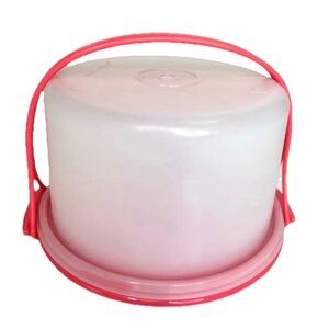 Tupperware Tupper Toys Mini Cake Taker Saver 1500-5 Pink Vintage
